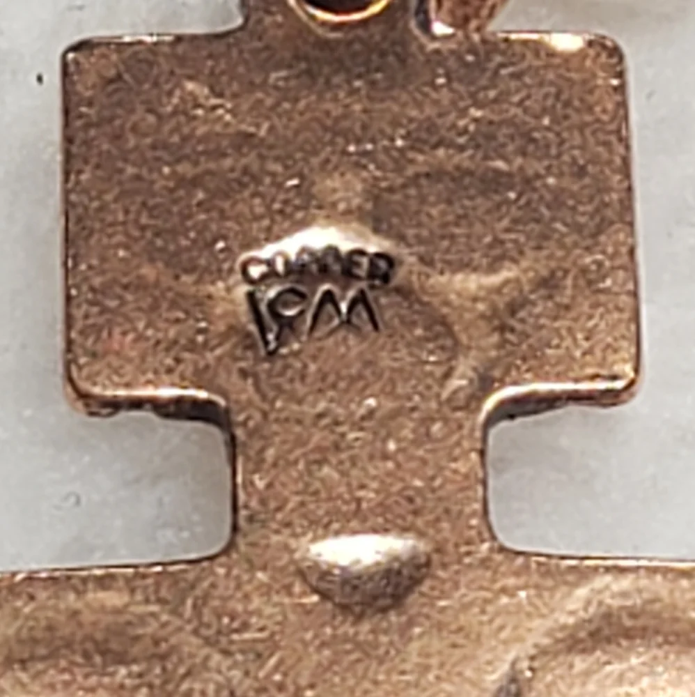 WM WHEELER CO. copper Navajo Hopi kachina warrior hoop dancer doll earrings - Picture 4 of 6